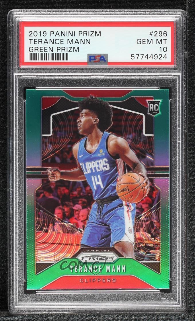 2019-20 Panini Prizm Green Terance Mann #296 PSA 10 GEM MT Rookie RC 0i76