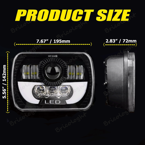 5x7" 7x6" LED Headlights Turn Signals DRL For Jeep Cherokee XJ & For Wrangler YJ - Foto 2 di 9