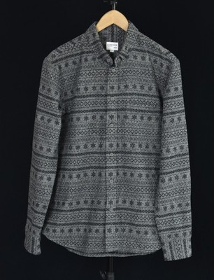 Corridor Clothiers NYC Snowflake Brushed Cotton Shirt -Small- Gray Flannel USA