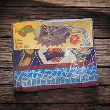 Vintage Space Jam Twin Flat  Fitted Sheet  Pillow Case 1996 Looney Tunes 90  s