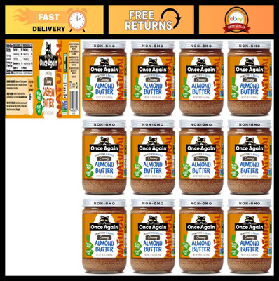 Natural Creamy Almond Butter 16oz - Roasted, Salt Free, Vegan, Gluten Free, Pale