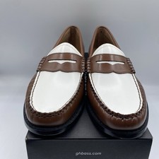 GH Bass  Co Whitney Weejuns Womens 8.5M Loafer Brown White Shoes Boho NWB