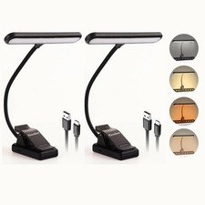 Music Stand Light 2 Pack 28 LED Blue Light Blocking USB-C Rechargeable 4 Color