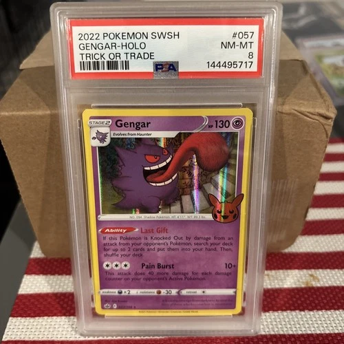 2022 Pokemon SWSH Gengar Holo Trick or Trade Card PSA 8 #57