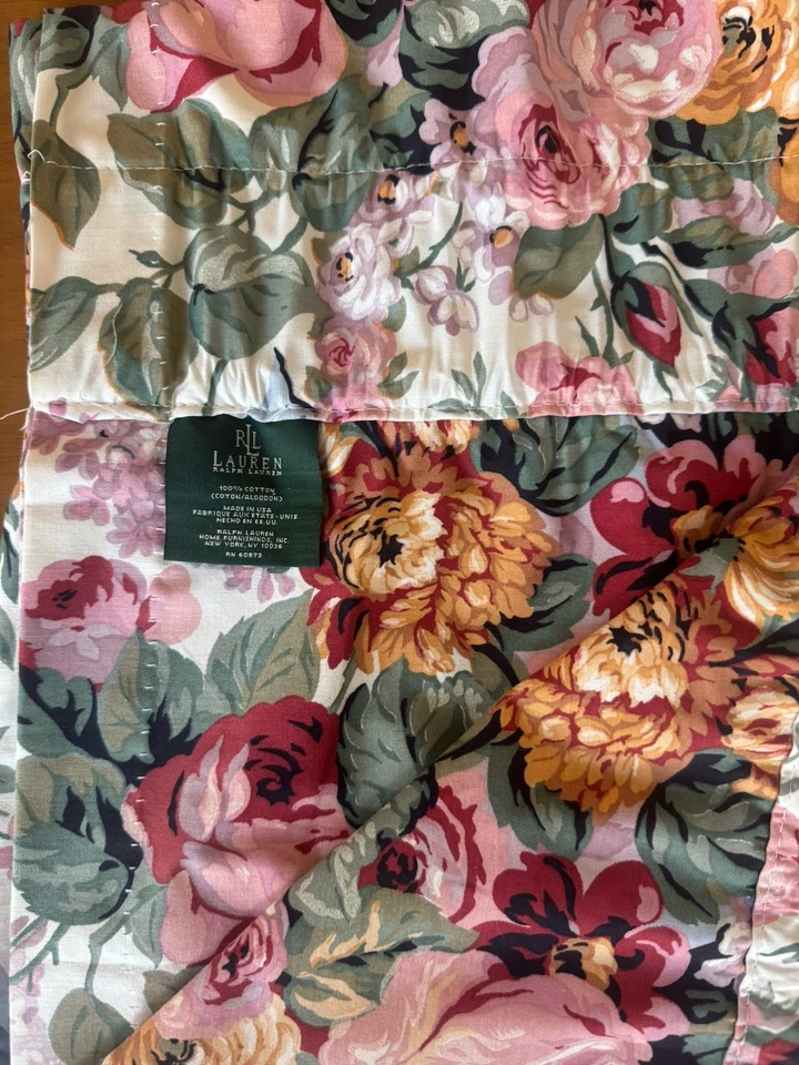 2 valance cortina de janela floral Ralph Lauren Allison 84" X 17" ~ PAR - Imagem 3 de 4