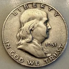 1951 S Franklin Silver Half Dollar VG/VF