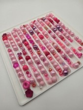 2.5 oz. Bulk Pink Plastic Beads - Assorted Sizes  Shapes - Craft  Jewelry Mix