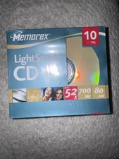 Memorex LightScribe CD-R 10 Pack 52x 700MB 80 Min Recordable CD Writers SEALED 