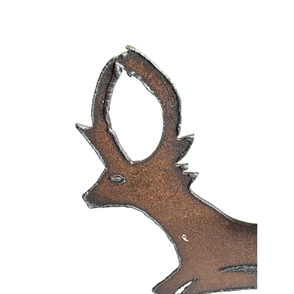 Wrought Iron Bear Dear Elk Set Candle Holders Rustic Cabin Western Weathered - Image 3 of 4