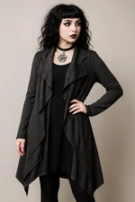 Citron Santa Monica Striped Waterfall Open Cardigan One Size