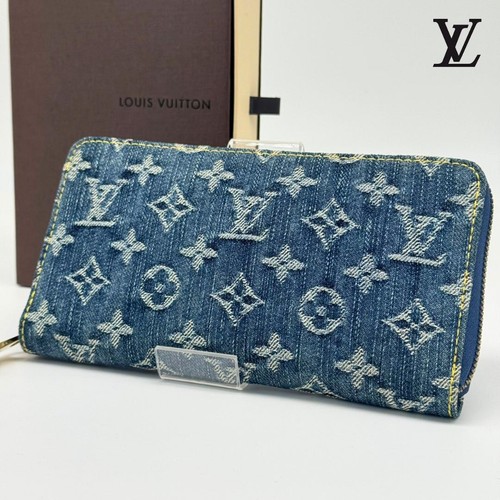 LOUIS VUITTON Monogram Denim Zippy Wallet Long Wallet Blue M95341