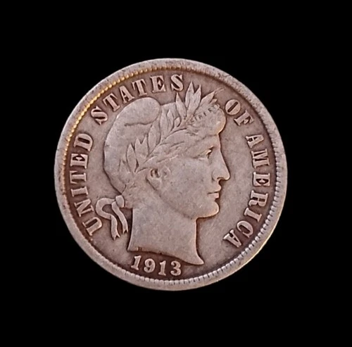 1913 P Barber Silver Dime XF