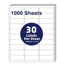 1000Sheet 1"x2 5/8" Address Mailing Shipping Labels Blank 30UP for Laser InkJet