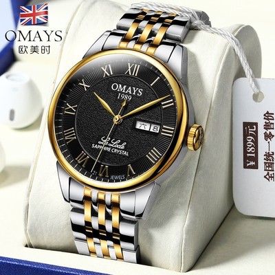 Men's Minimalist Automatic Mechanical Watch Stainless Steel Business Wristwatch