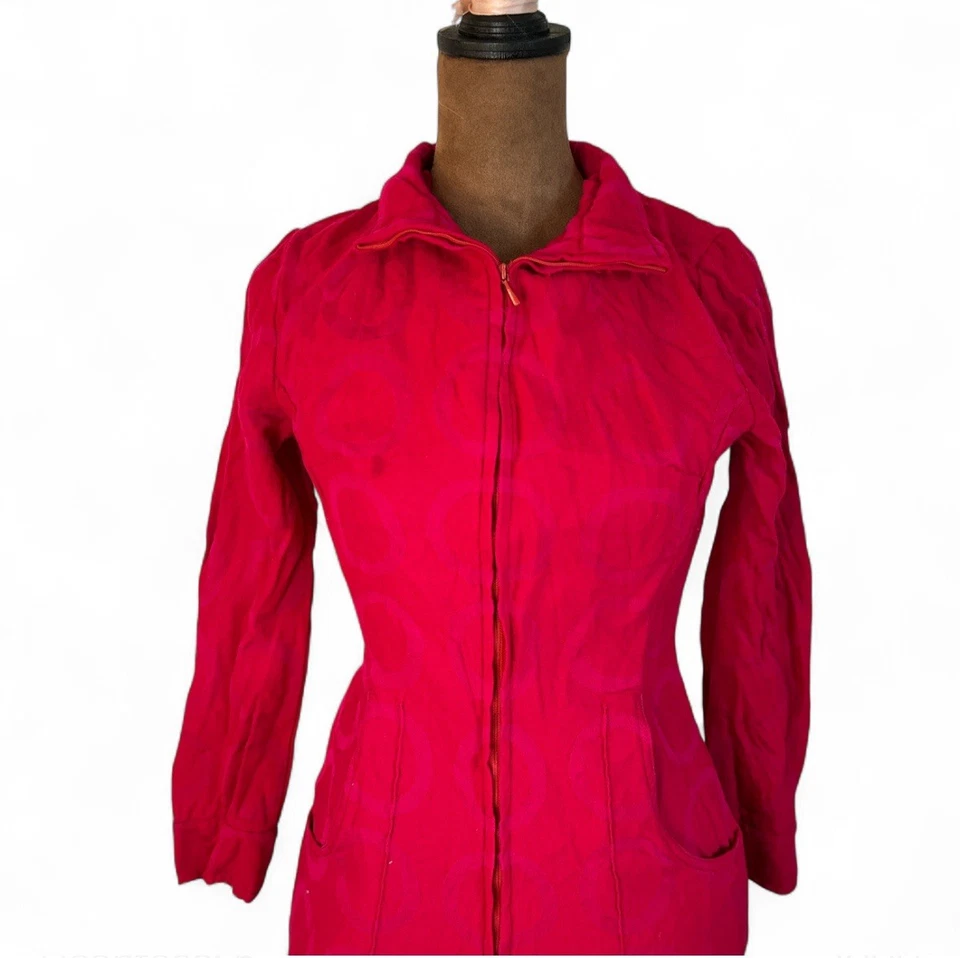 Vuokko Women’s Vintage Jumpsuit Size 36 S/Xs Circle Red Pink Dot Long Sleeve - Image 2 of 4