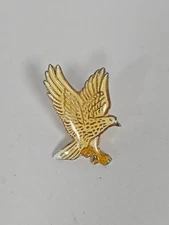 Golden Eagle Lapel Pin Hat Badge Tie Tack Soaring Eagle Bird Vintage