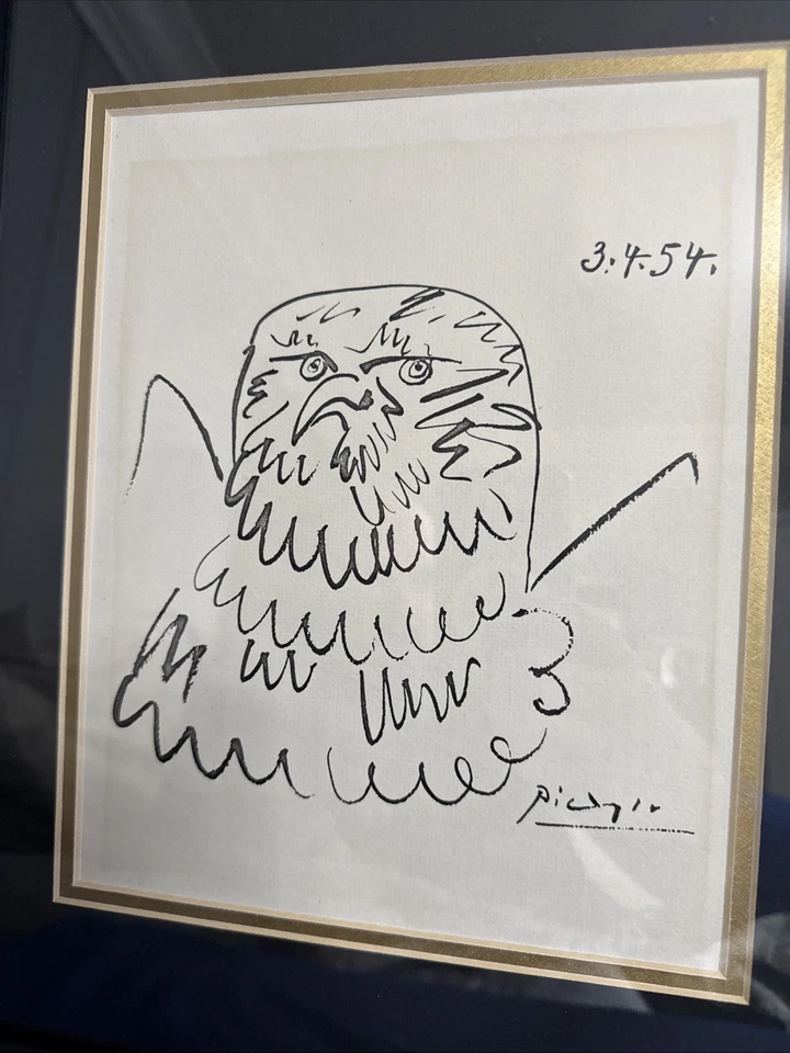 Impresión de pintura hecha a mano vintage de dibujo artístico de Pablo Picasso Foto 2 de 4