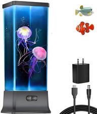 Electric Jellyfish Tank Table Lamp with Color Changing Light Gift for Kids Me...