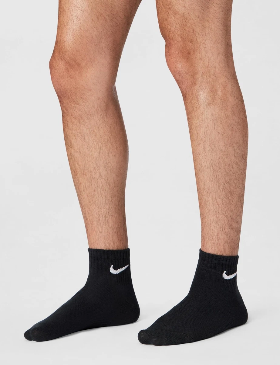 Nike Unisex Everyday Lightweight Ankle (3 Paar) Socken, Black/White, L 42-46