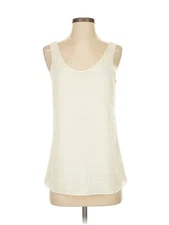 Ann Taylor LOFT Women Ivory Sleeveless Top S