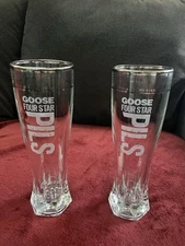 Goose Island Beer Company Pilsner Glass, Four Star Pils, Set of 2