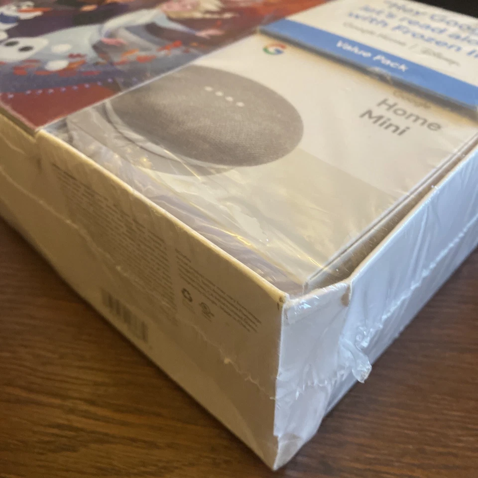 Google Home Mini Speaker (Gray) & Frozen II Book Bundle New & Sealed- Box Damage - Image 2 of 4