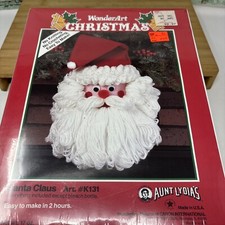 Craft Yarn Christmas Santa Claus Kit K131 Wonder Art Aunt Lydia's Sealed Box Vtg