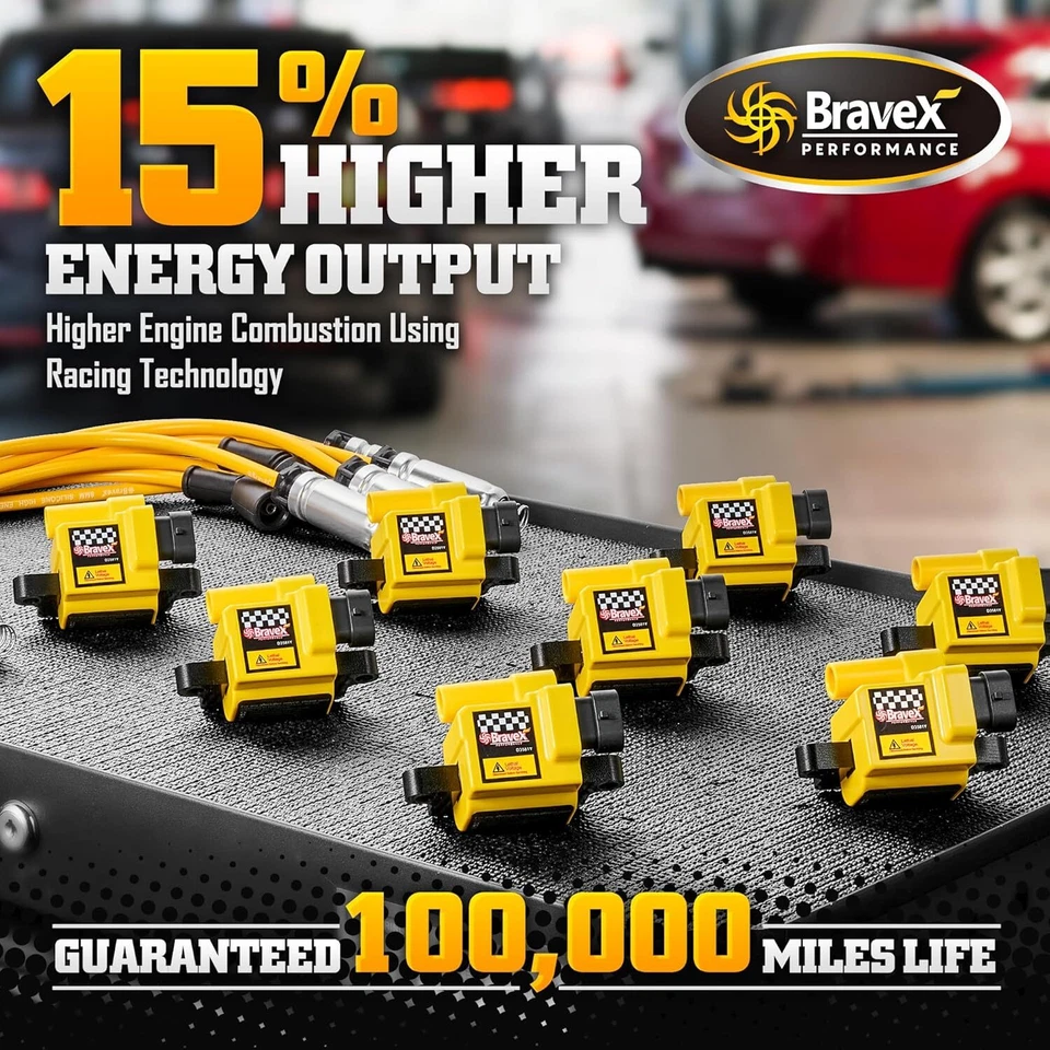 Ignition Coil UF271 D581 & 8mm Spark Plug Wire For Chevy GMC 4.8L 5.3L 6.0L 8.1L - Image 2 of 4