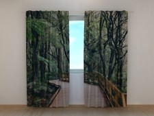 Fotogardine "im Wald" Vorhang 3D Fotodruck Fotovorhang Gardine Maßanfertigung