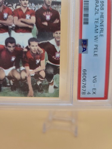1958 Heinerle Pele RC True ROOKIE Brasilien Brazil Team Card "O Rei" PSA 4 👀 - Picture 8 of 11