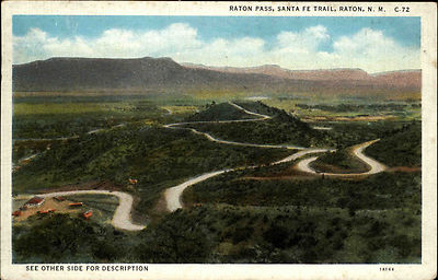 Raton Pass America USA New Mexico AK 1935 Santa Fe Trail US Postage Postcard