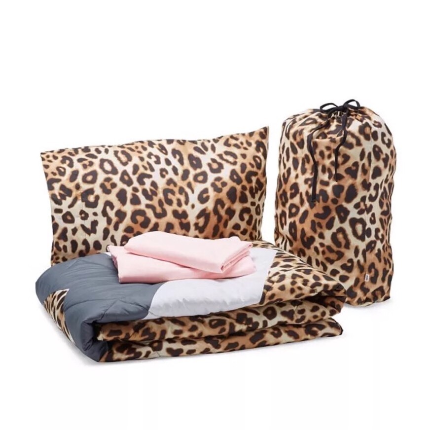 New Victoria's Secret PINK Bed in a Bag Leopard Grey/Pink