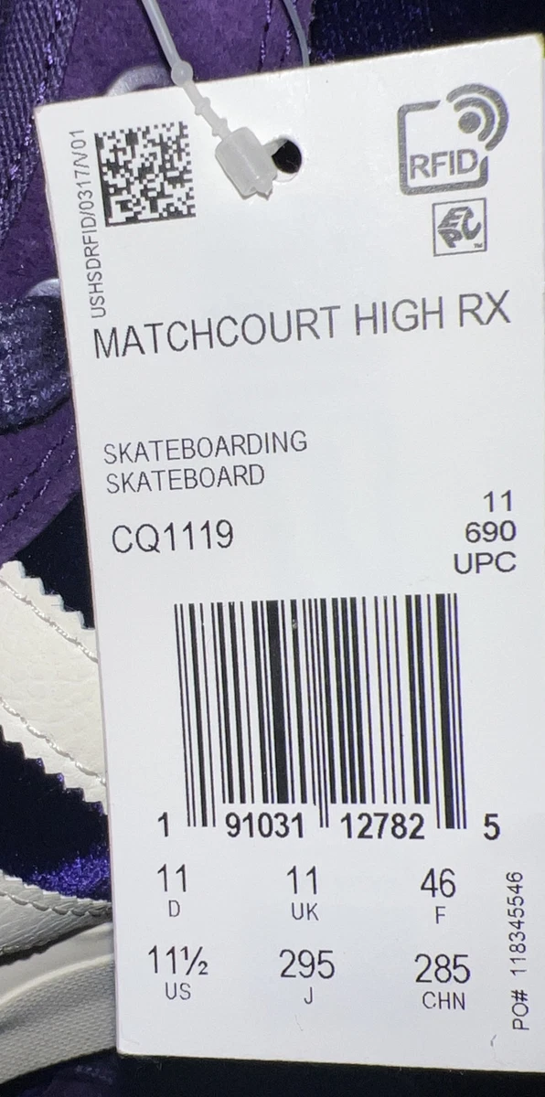 adidas Matchcourt High RX Na-Kel Smith Purple Velvet size 11.5 NWT