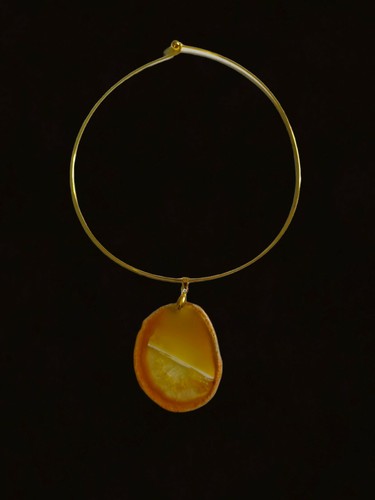 Yellow agate pendant necklace - Picture 5 of 9