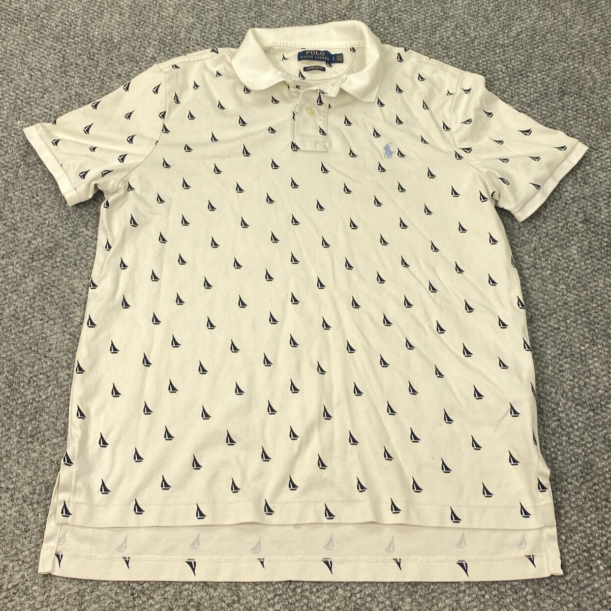 Polo Ralph Lauren camicia uomo grande bianca pony preppy vela barca nautica