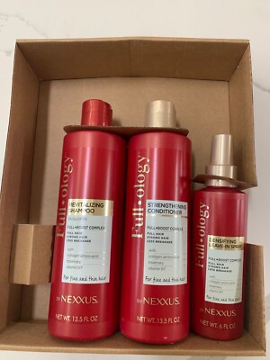 NEXXUS FULLOLOGY HAIR CARE REGIMEN SET: Shampoo, Conditioner, & Leave-In Spray