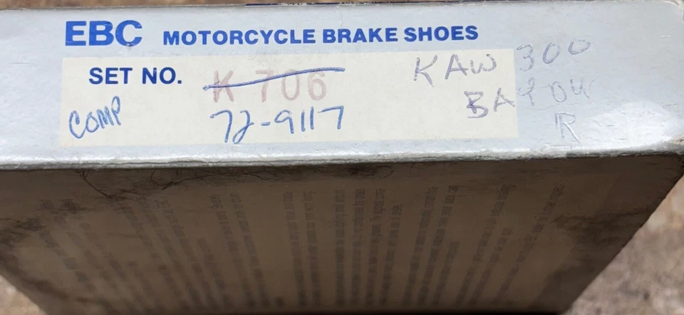 EBC K706 Brake Shoes Kawasaki 305 CSR LTD 440 454 Bayou 185 220 250 300 Ninja KZ - Image 2 of 3