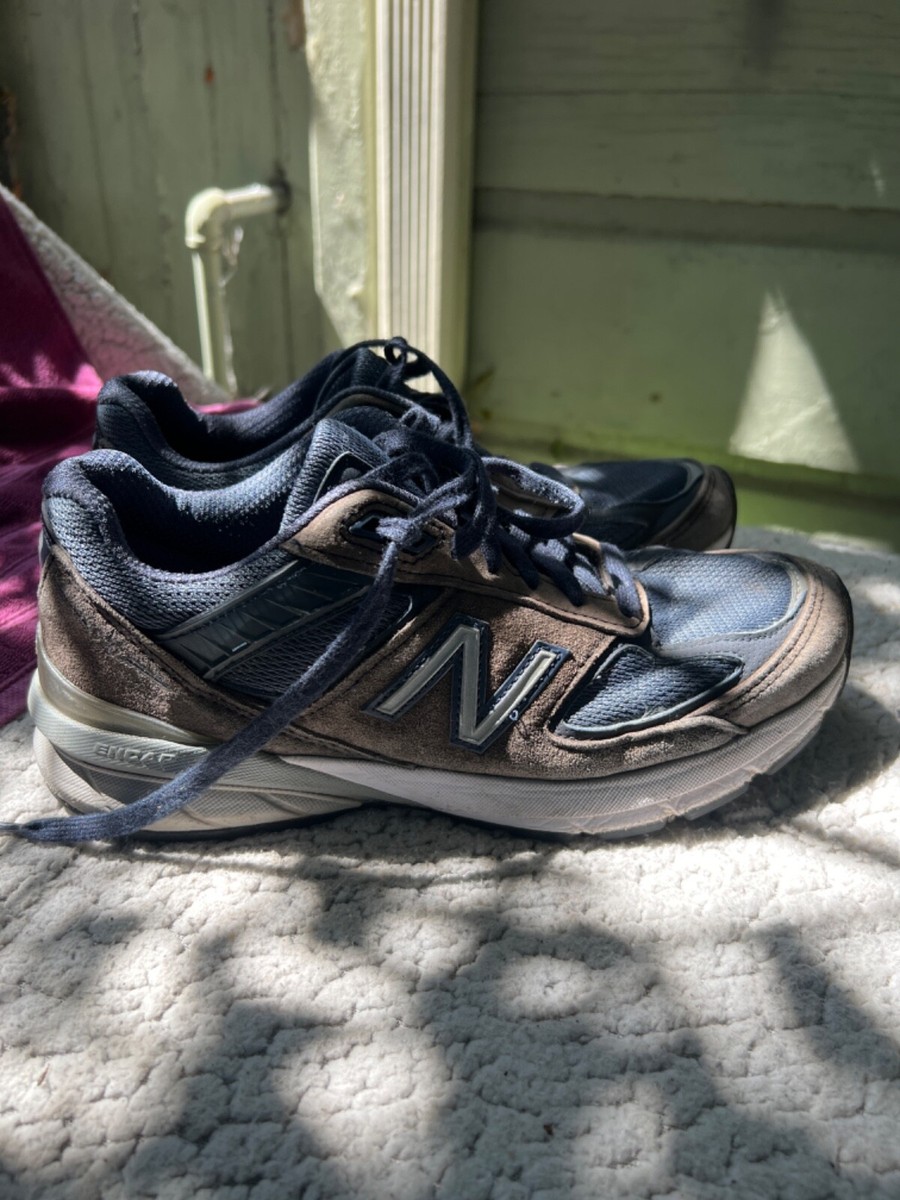 New Balance 990v4 Suede Shoes Navy Blue Brown Size Made In USA Sneakers