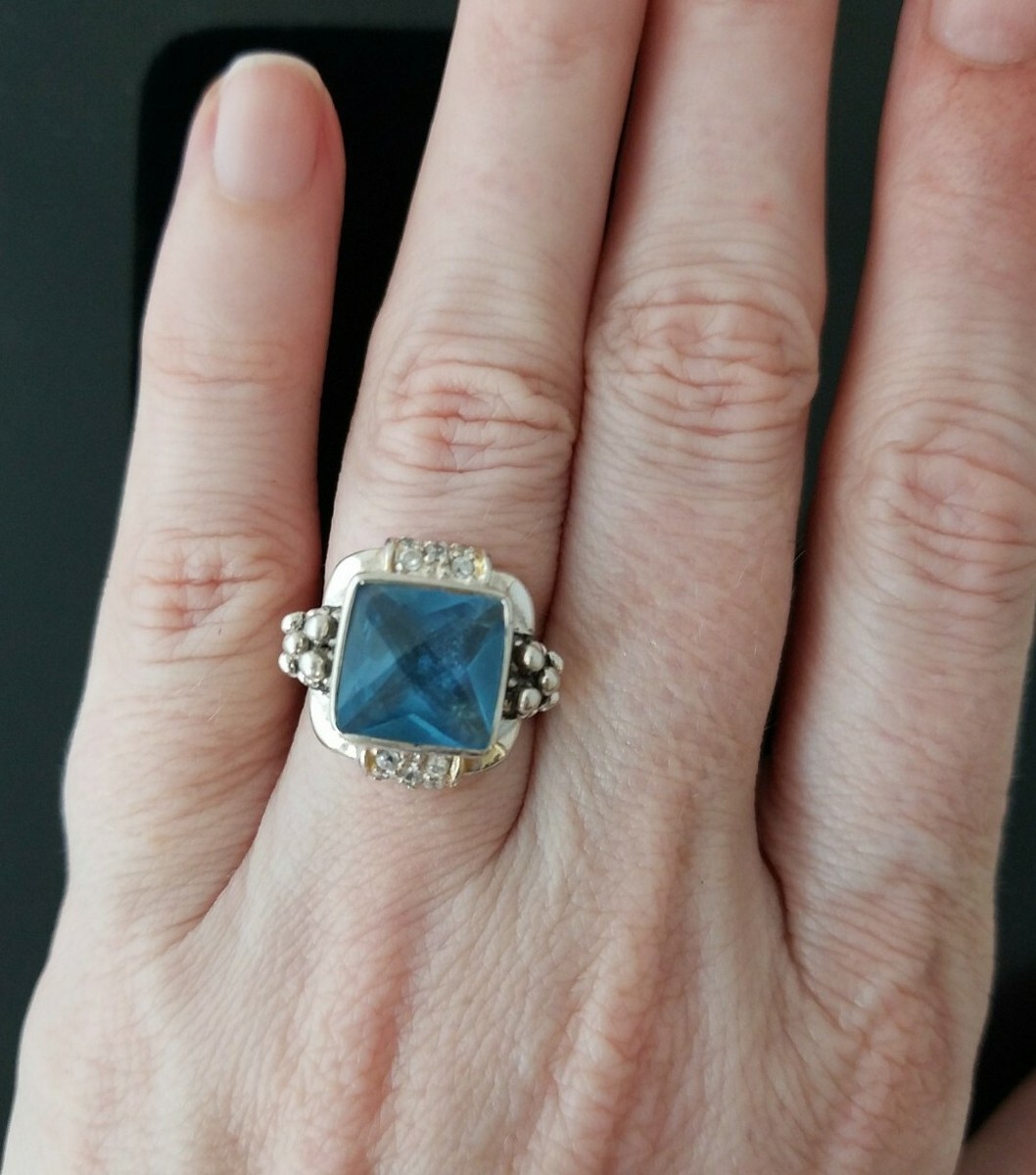 vintage silver ring stonering 天然石