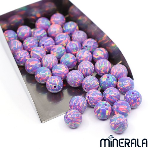 LABORATORIO SINTETICO VIOLA CREA PERLINE ROTONDE OPALE COMPLETAMENTE FORATE 2mm-8mm WP0276D - Foto 10 di 14