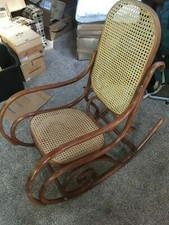 Thonet Vintage Art Deco Bentwood Cane Rocking Chair