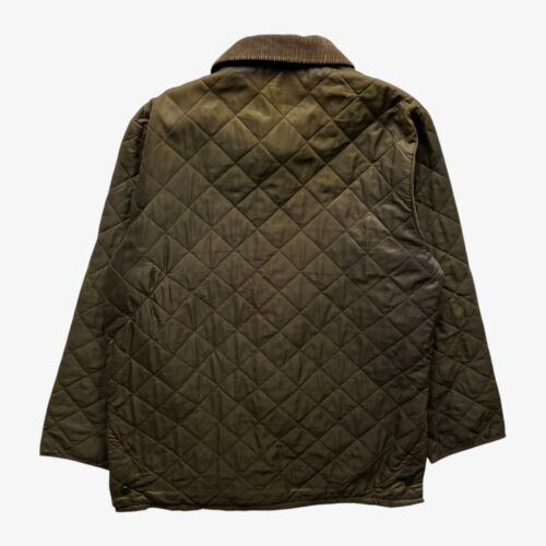 Vintage Y2K Men's Barbour Liddesdale Brown Quilted Jacket With Corduroy Collar - Picture 3 of 8