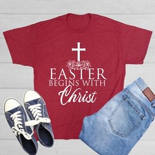Easter Begins With Christ Sarcastic Humor Graphic Novelty Funny T Shirt