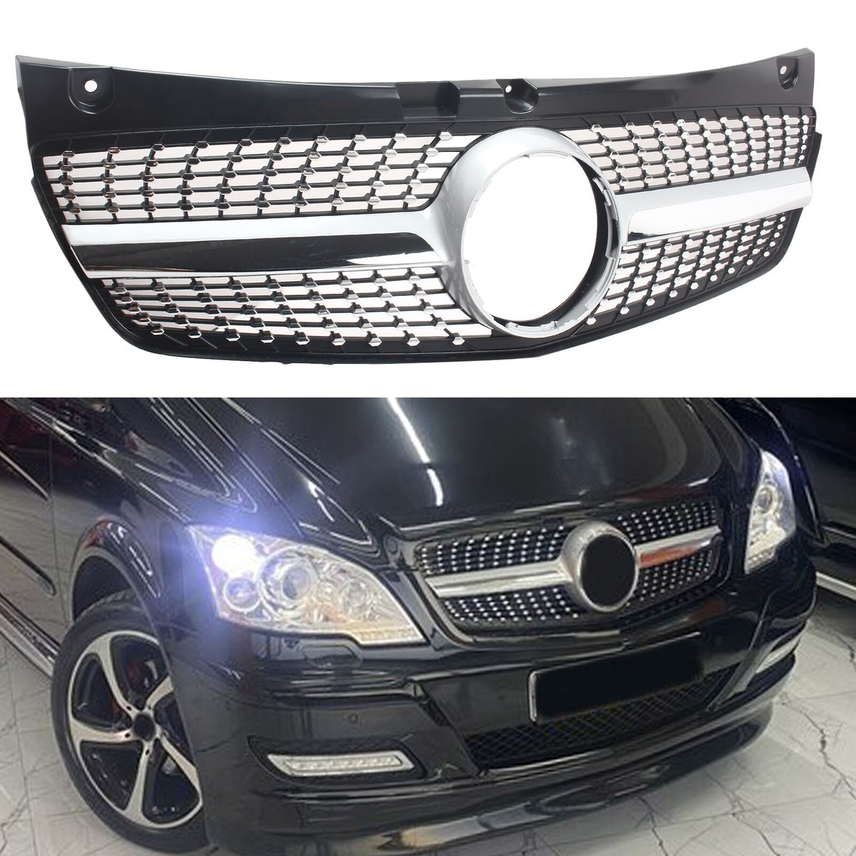 Mercedes-Benz VクラスW639フロントグリル For Mercedes-Benz V-Class Viano W639 2011-2014 Front Bumper Grille