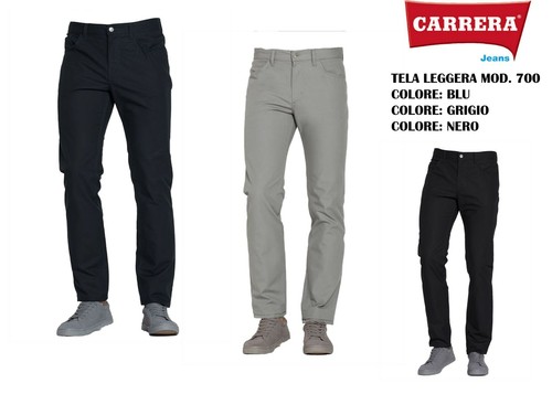 Pantalone Uomo CARRERA 7001167A Jeans Tela In Cotone Leggero Regolare 5  Tasche | eBay
