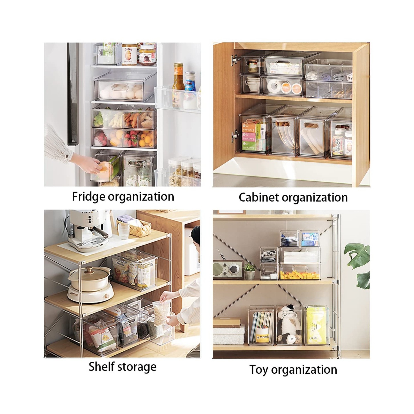 MineSign 2Pack Stackable Fridge Drawers Pull-Out Bins Divided Produ... Fast Ship