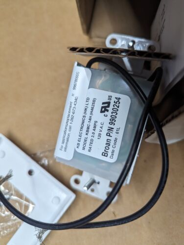 Broan 99030254, 57W Electronic Variable Speed Control 3 amp 120V Bath fan White - Picture 5 of 7