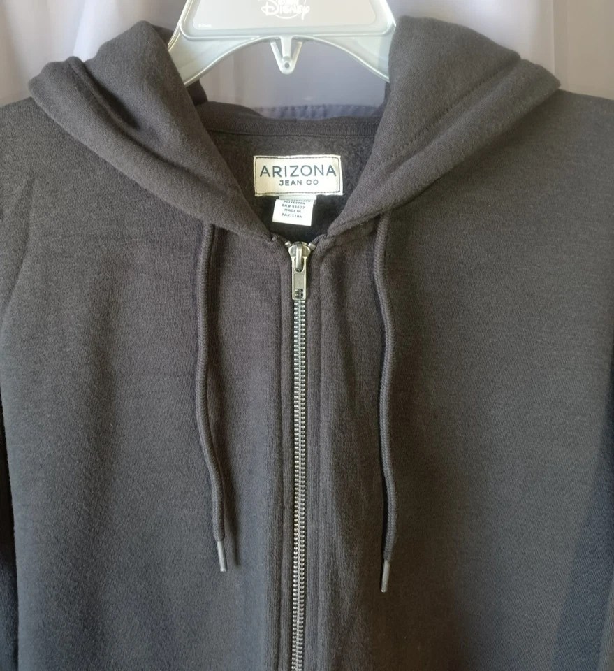 Jaqueta de lã Arizona Jean Company zíper completo forrada Sherpa preta feminina grande - Imagem 2 de 4