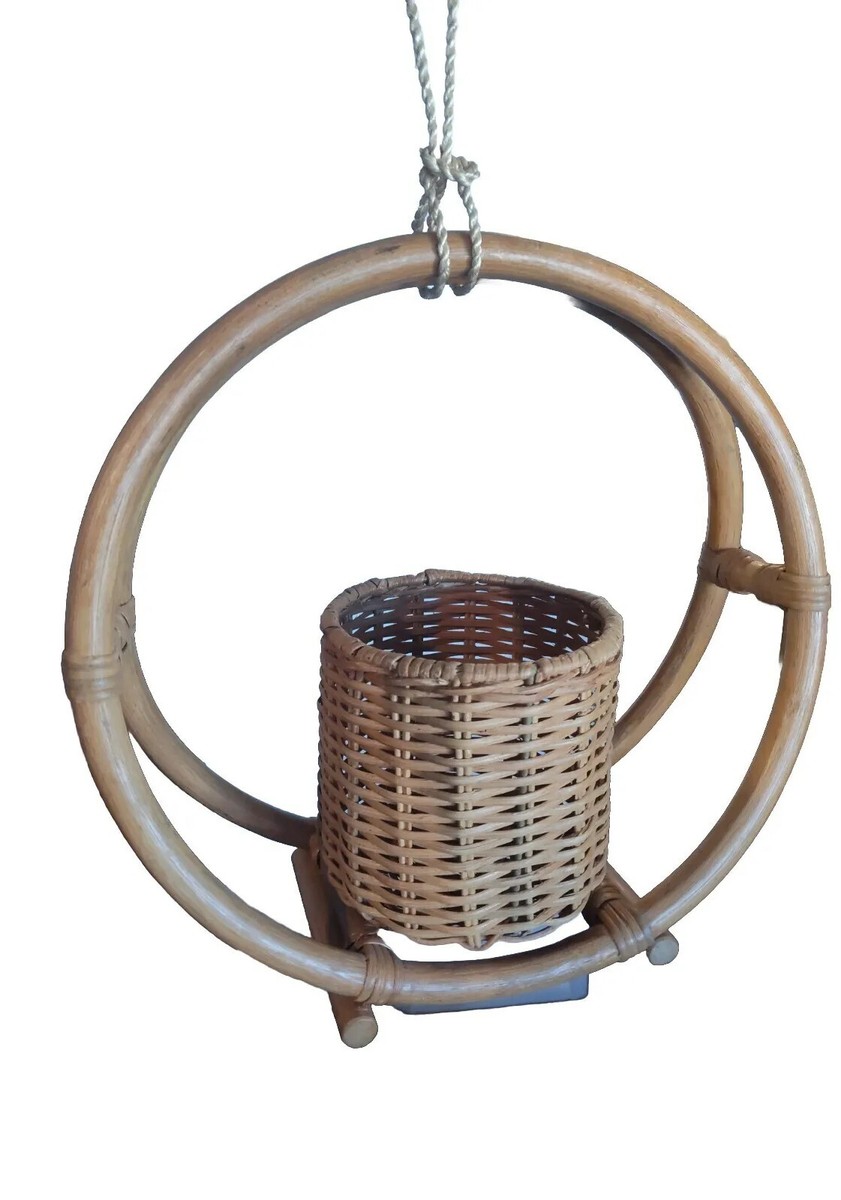 Opalhouse Boho Rattan Wicker Hanging Round Planter 5 Star Seller | eBay