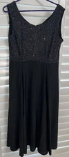 Southeastern Performance Apparel Black Knit W/Metallic Concert/Band Dress  18